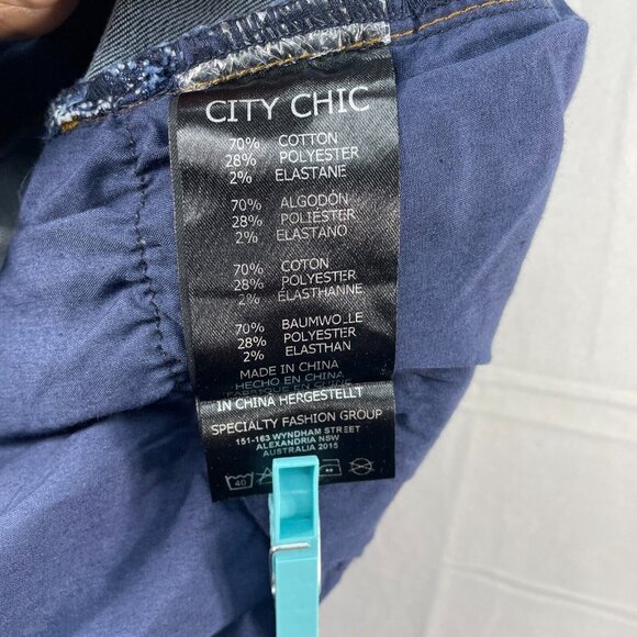 City Chic Jeans Womens Plus size 24 Blue Denim Halrey High Rise Ankle New - Picture 4 of 8